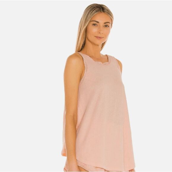 NEW! The Great. The Lace Slouch Sleep Tank Rose Dust Tank ONLY Size Medium (2) - Picture 1 of 8